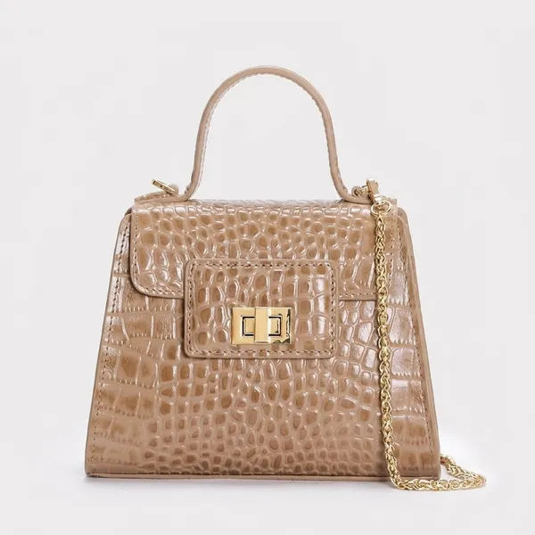 Beige_Croc-Embossed_Leather_Top_Handle_Bag_For_Women