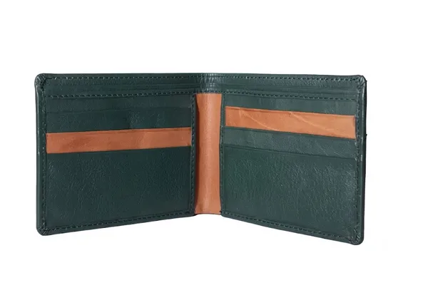 Green_Tan_Two-Tone_200_GSM_Bifold_Wallet_For_Men