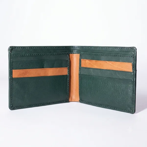 Green_Tan_Two-Tone_200_GSM_Bifold_Wallet_For_Men