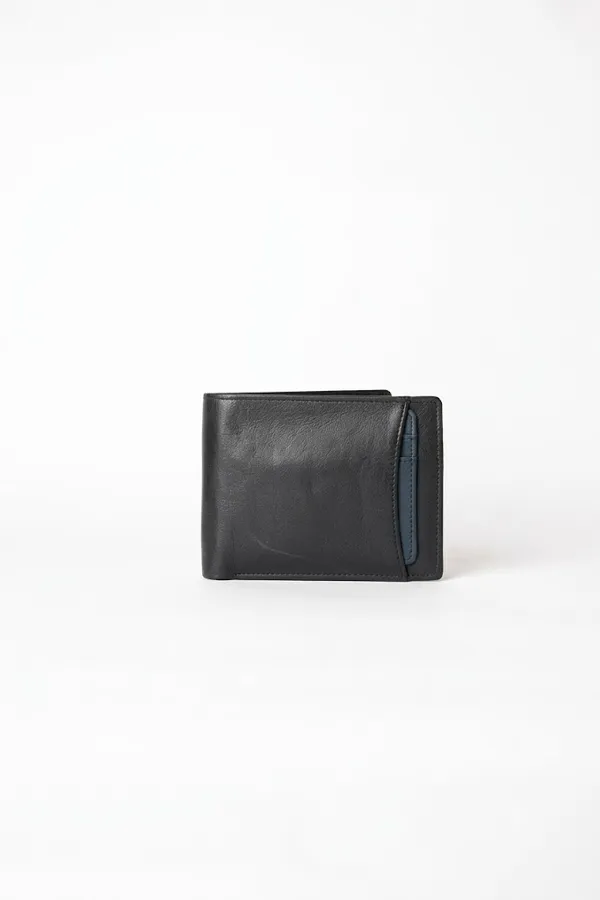 Black_Teal_Two-Tone_200_GSM_Bifold_Wallet_With_Card_Sleeve_For_Men