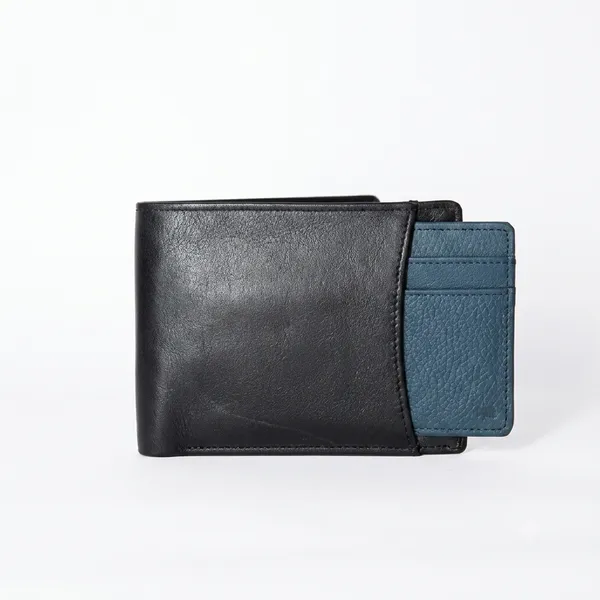 Black_Teal_Two-Tone_200_GSM_Bifold_Wallet_With_Card_Sleeve_For_Men