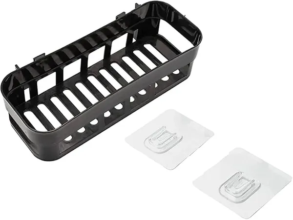 Black_Plastic_Wall_Mounted_Bathroom_Storage_Basket