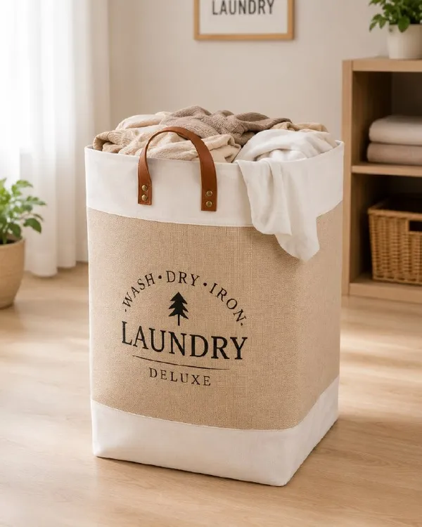Fabric_Rustic_Printed_Laundry_Hamper
