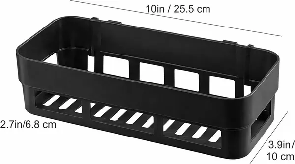Black_Plastic_Wall_Mounted_Bathroom_Storage_Basket