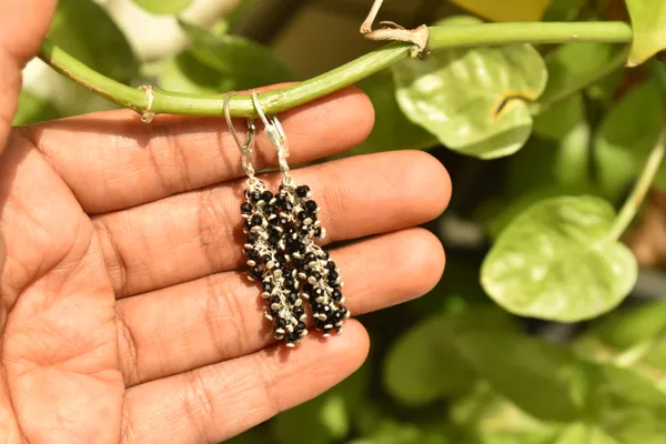 Black_925_Sterling_Silver_Natural_Black_Spinel_Grape_Drop_Earrings_For_Women