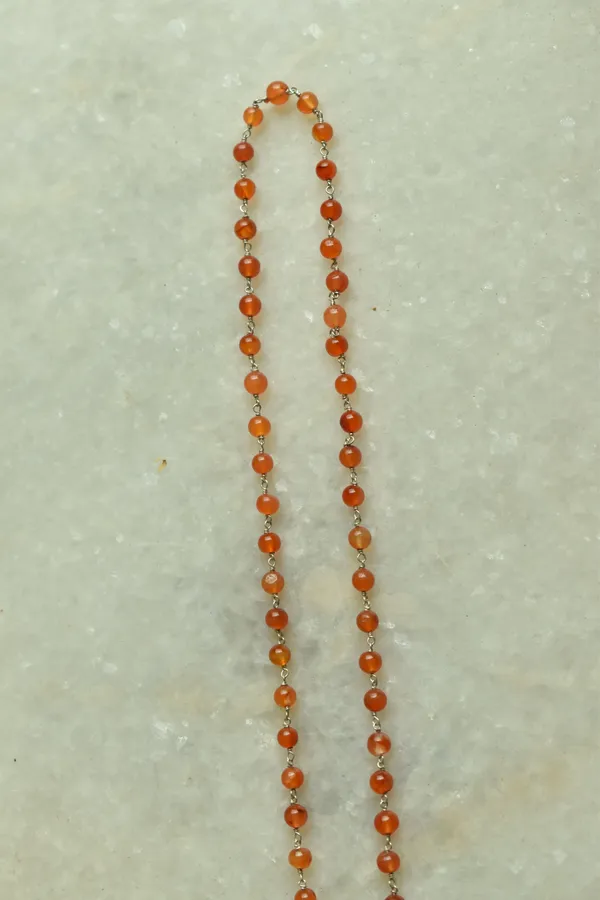 Orange_Carnelian_Sterling_Silver_Long_Chain_Necklace