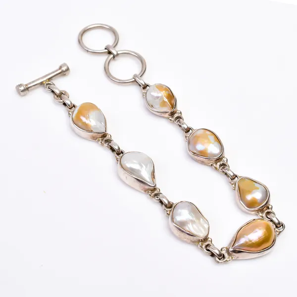 Silver_Baroque_Pearl_925_Sterling_Silver_Link_Bracelet_For_Unisex