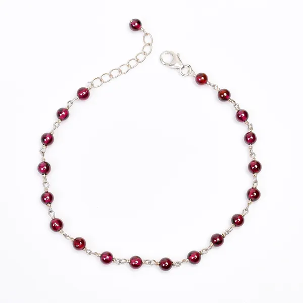 Red_Almandine_Garnet_Sterling_Silver_Beaded_Chain_Bracelet