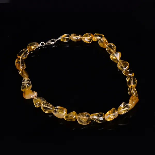 Yellow_Citrine_925_Sterling_Silver_Beaded_Statement_Necklace_For_Unisex