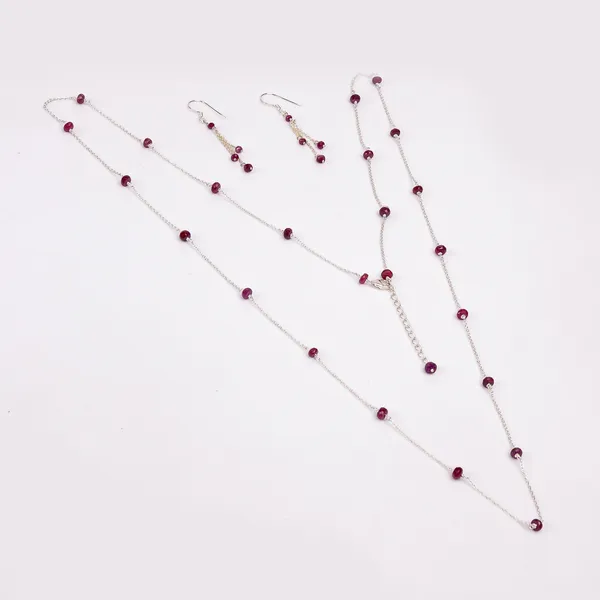 Red_Ruby_925_Sterling_Silver_Beaded_Necklace_Earrings_Set_For_Women