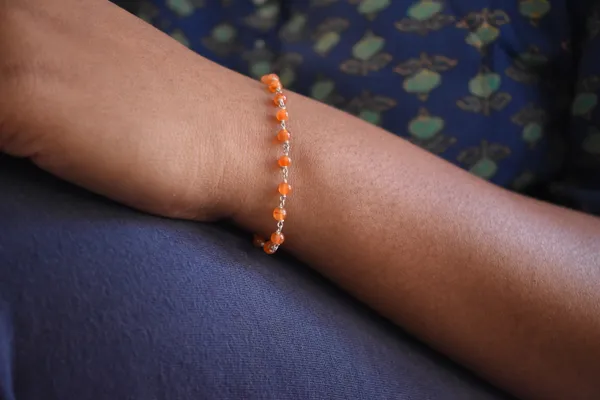 Orange_Carnelian_925_Sterling_Silver_Adjustable_Bracelet_For_Unisex