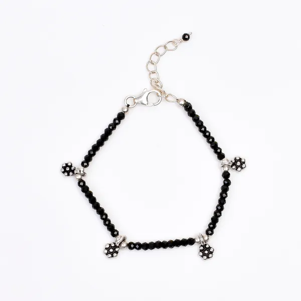 Black_Spinel_925_Sterling_Silver_Charm_Bracelet_For_Kids