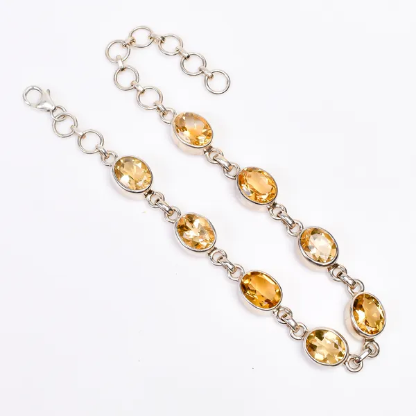 Silver_Yellow_925_Sterling_Silver_Link_Bracelet_For_Unisex