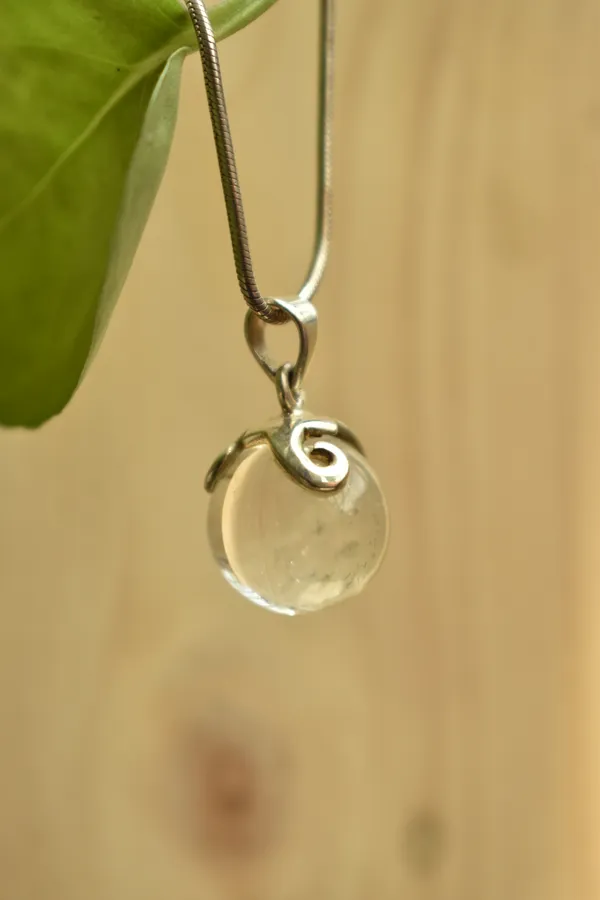 Clear_Crystal_Quartz_Sterling_Silver_Ball_Pendant_For_Women