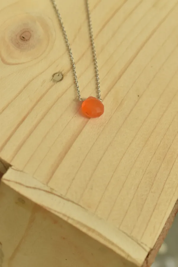 Orange_Carnelian_925_Sterling_Silver_Pendant_Chain_Necklace_For_Unisex