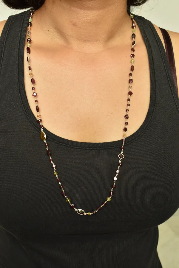 Multicolor_Garnet_925_Sterling_Silver_Long_Chain_Necklace_For_Unisex