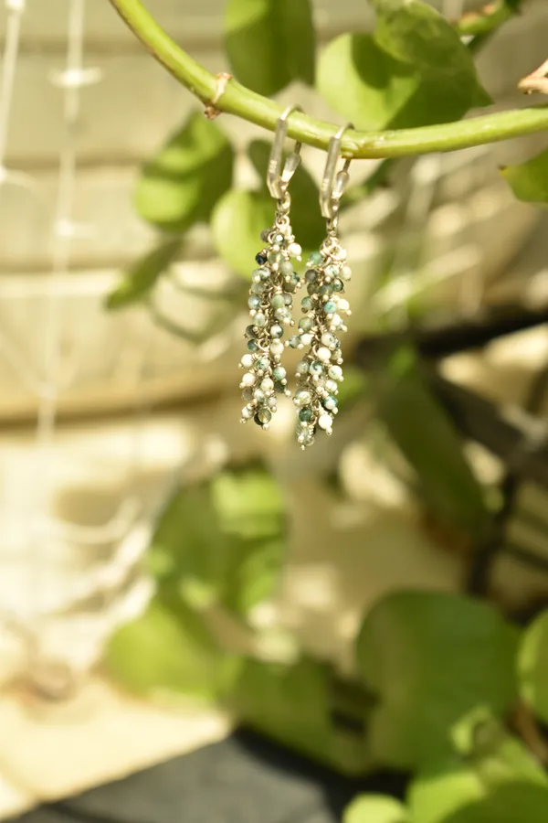 Green_Moss_Agate_925_Sterling_Silver_Grape_Drop_Earrings_For_Women