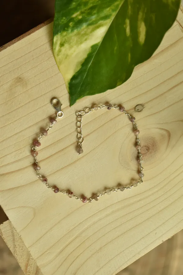Light_Pink_Strawberry_Quartz_925_Sterling_Silver_Adjustable_Bracelet_For_Unisex