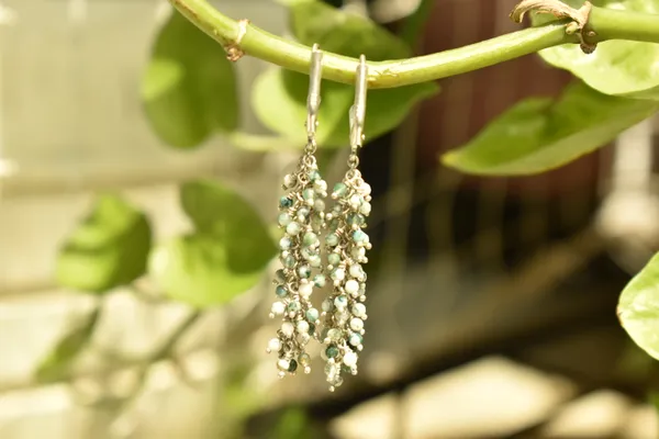 Green_Moss_Agate_925_Sterling_Silver_Grape_Drop_Earrings_For_Women