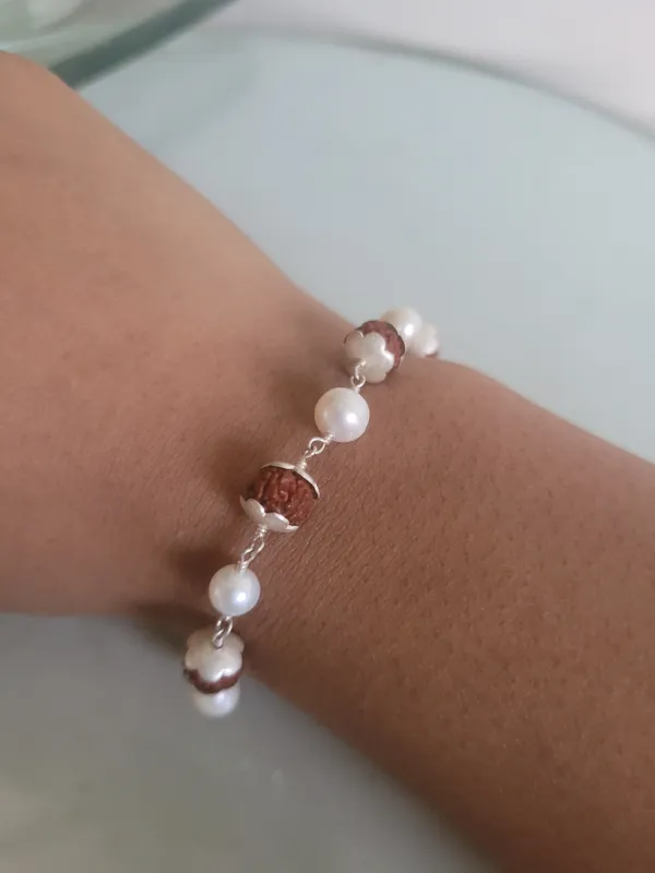 Brown_Rudraksha_Freshwater_Pearl_925_Sterling_Silver_Bracelet_Unisex
