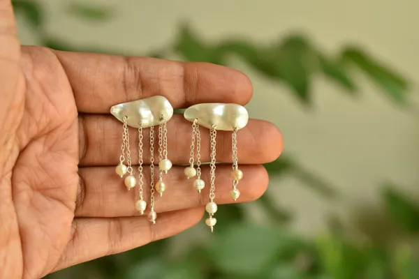 White_925_Sterling_Silver_Pearl_Look_Chain_Drop_Earrings_For_Women