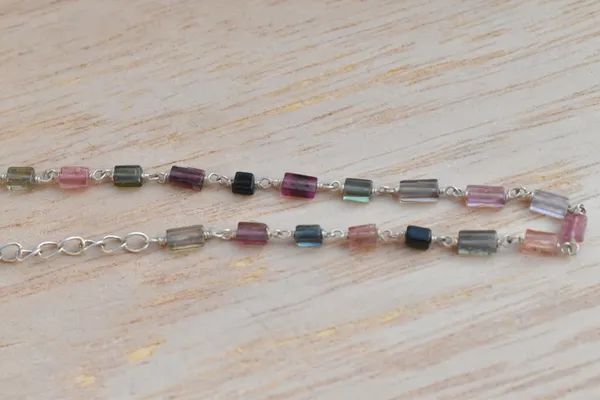 Multicolor_Tourmaline_Sterling_Silver_Brick_Chain_Bracelet