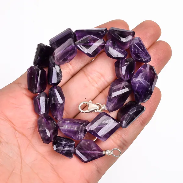 Deep_Purple_Amethyst_925_Sterling_Silver_Beaded_Statement_Necklace_For_Unisex