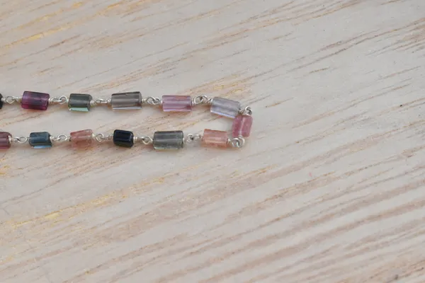 Multicolor_Tourmaline_Sterling_Silver_Brick_Chain_Bracelet