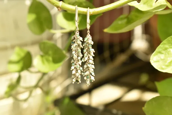 Green_Moss_Agate_925_Sterling_Silver_Grape_Drop_Earrings_For_Women
