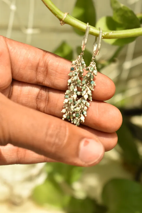 Green_Moss_Agate_925_Sterling_Silver_Grape_Drop_Earrings_For_Women