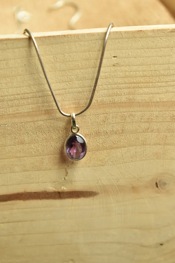 Purple_Amethyst_925_Sterling_Silver_Oval_Pendant_For_Women
