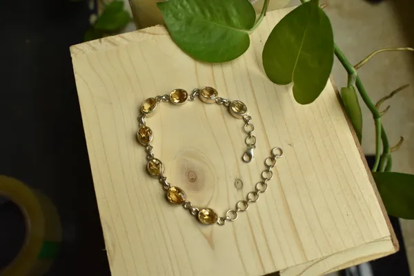Silver_Yellow_925_Sterling_Silver_Link_Bracelet_For_Unisex