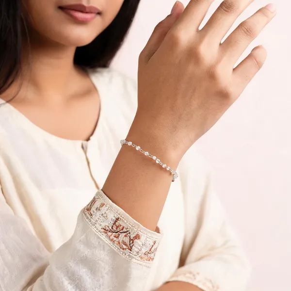 White_Quartz_Crystal_925_Sterling_Silver_Chain_Bracelet_For_Unisex