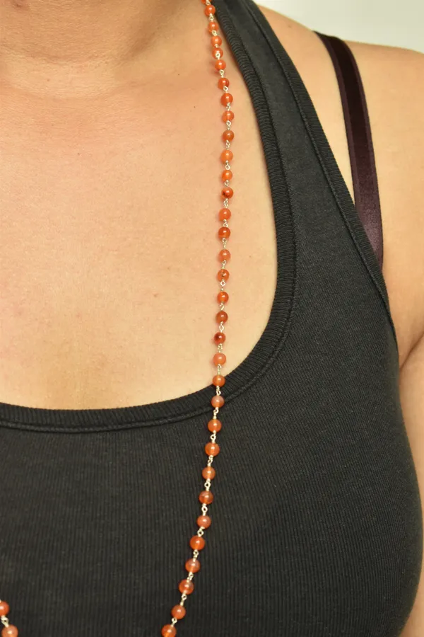 Orange_Carnelian_Sterling_Silver_Long_Chain_Necklace