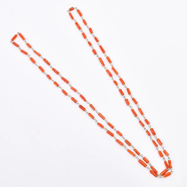 Orangy_Red_925_Sterling_Silver_Natural_Coral_Chain_Necklace