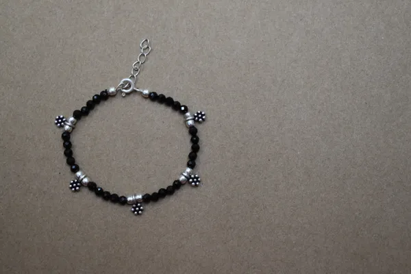 Black_Spinel_925_Sterling_Silver_Charm_Bracelet_For_Kids