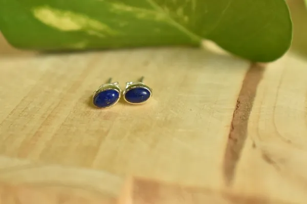 Blue_Oval_Stud_Earrings_for_Women