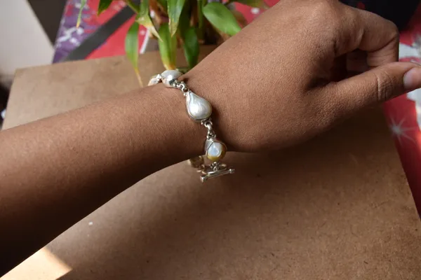 Silver_Baroque_Pearl_925_Sterling_Silver_Link_Bracelet_For_Unisex