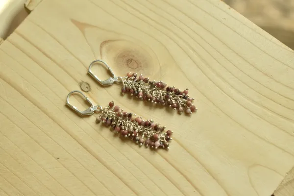 Pink_Rhodolite_925_Sterling_Silver_Grape_Drop_Earrings_For_Women