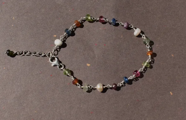 Multicolor_Gemstone_925_Sterling_Silver_Adjustable_Chain_Bracelet_Unisex