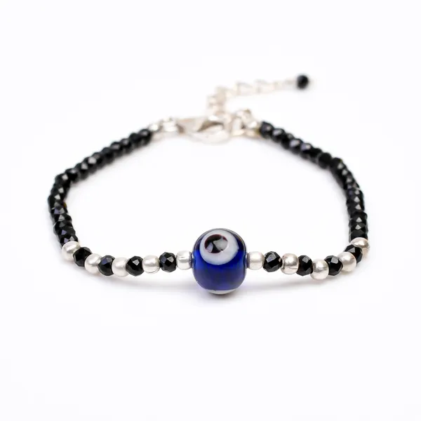 Black_Spinel_925_Sterling_Silver_Evil_Eye_Beaded_Bracelet_For_Kids