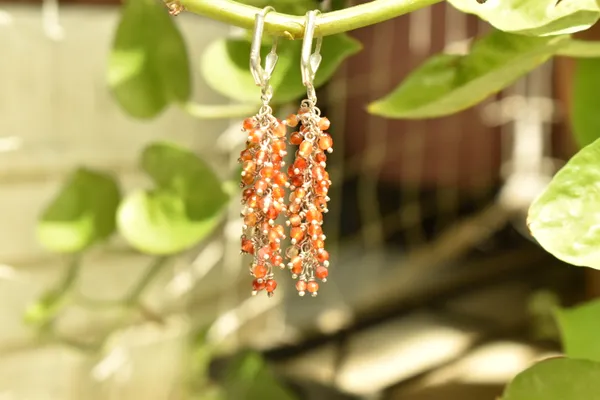 Orange_Carnelian_Sterling_Silver_Grape_Drop_Earrings_For_Women