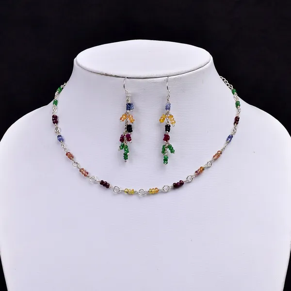 Multicolor_Sapphire_925_Sterling_Silver_Necklace_Set_For_Women