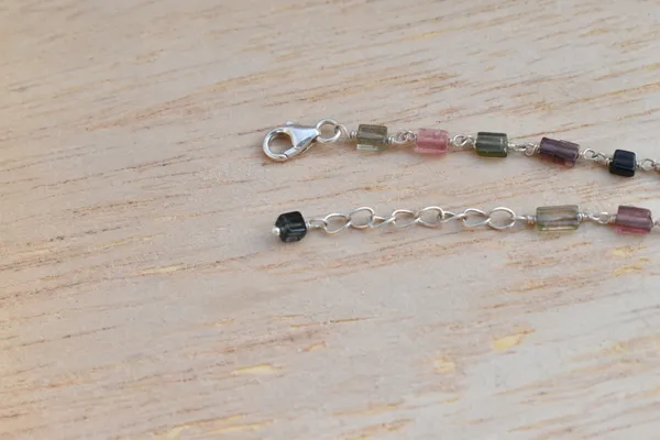 Multicolor_Tourmaline_Sterling_Silver_Brick_Chain_Bracelet