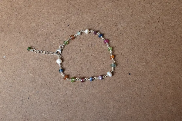 Multicolor_Gemstone_925_Sterling_Silver_Adjustable_Chain_Bracelet_Unisex