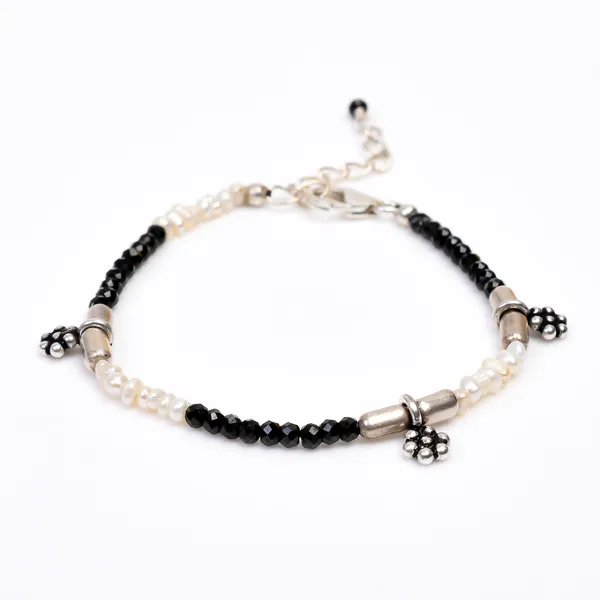 Multicolor_Black_Spinel_Sterling_Silver_Beaded_Bracelet_For_Kids
