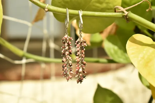 Pink_Rhodolite_925_Sterling_Silver_Grape_Drop_Earrings_For_Women