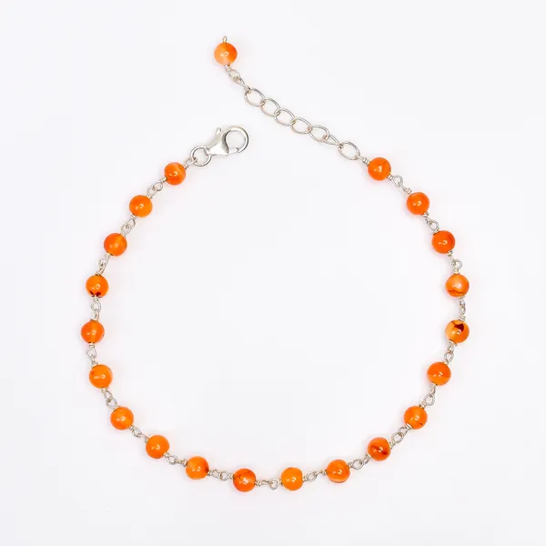 Orange_Carnelian_925_Sterling_Silver_Adjustable_Bracelet_For_Unisex
