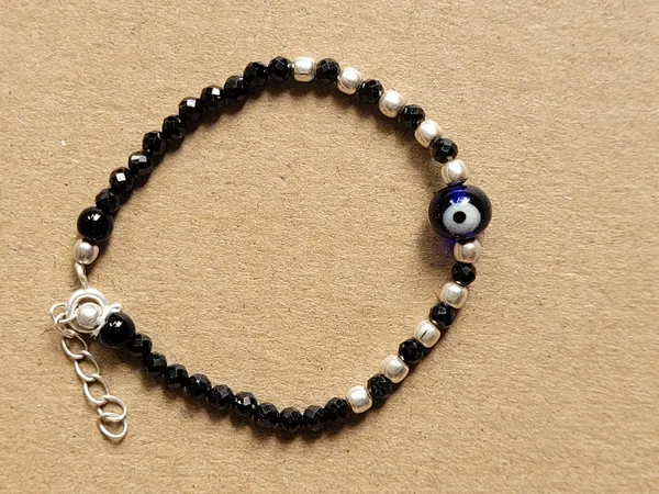 Black_Spinel_925_Sterling_Silver_Evil_Eye_Beaded_Bracelet_For_Kids