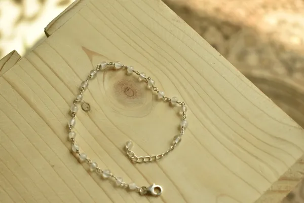 White_Quartz_Crystal_925_Sterling_Silver_Chain_Bracelet_For_Unisex
